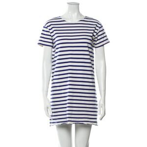 Striped Blue and White T-Shirt Dress